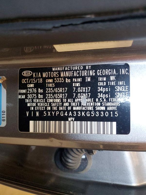 2019 KIA SORENTO L, LX, S