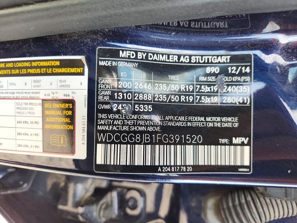 2015 MERCEDES-BENZ GLK GLK350 4-MATIC