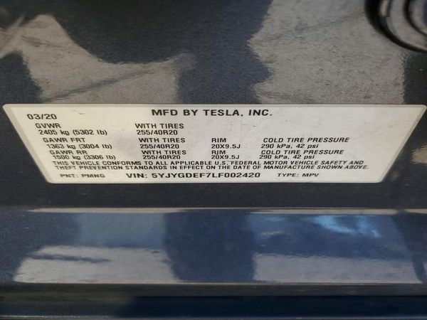 2020 TESLA MODEL Y