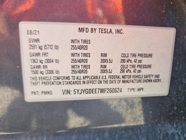 2021 TESLA MODEL Y