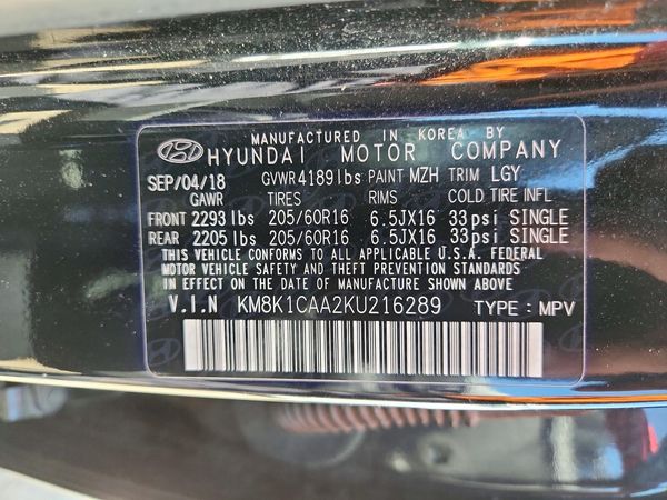2019 HYUNDAI KONA SE — VINS
