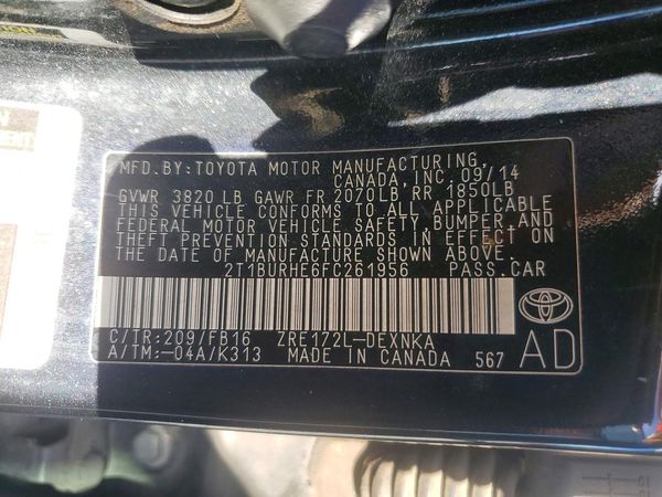 2015 TOYOTA COROLLA L/LE