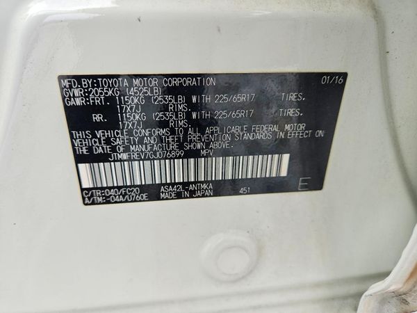 2016 TOYOTA RAV4 XLE (M Grade)