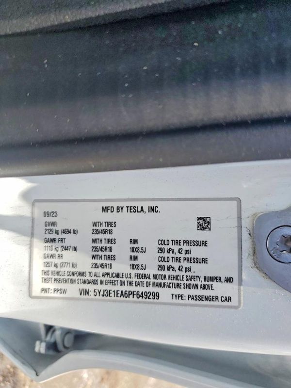 2023 TESLA MODEL 3