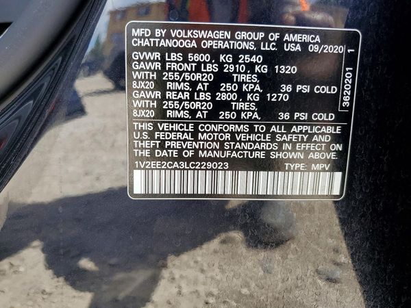2020 VOLKSWAGEN ATLAS CROSS SPORT SE — VINS