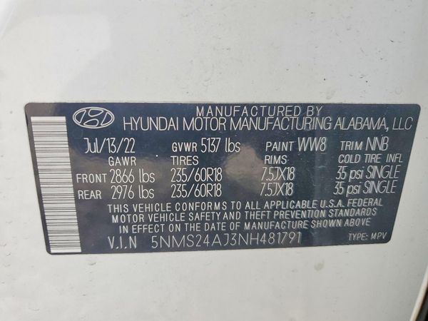 2022 HYUNDAI SANTA FE SEL