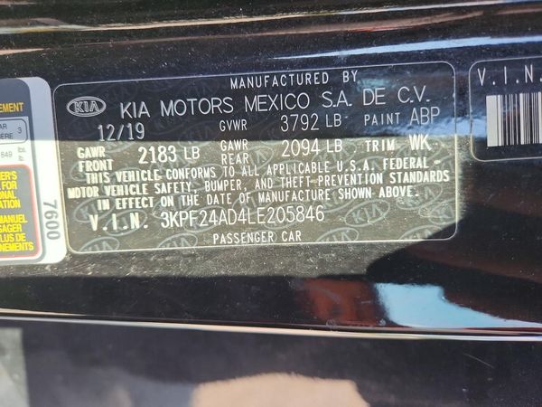 2020 KIA FORTE