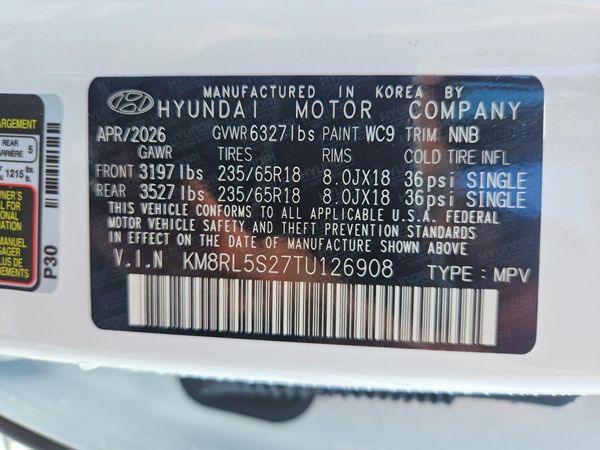 2026 HYUNDAI PALISADE SEL — VINS