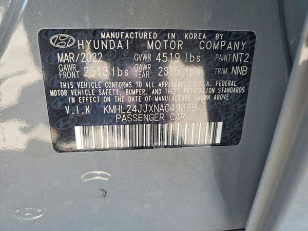 2022 HYUNDAI SONATA Blue