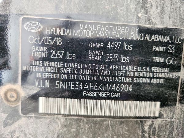 2019 HYUNDAI SONATA