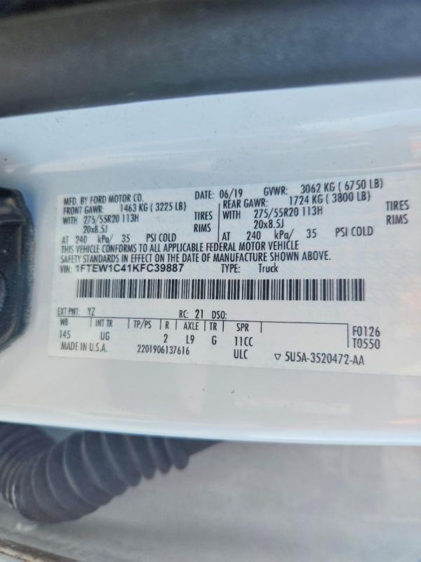 2019 FORD F150