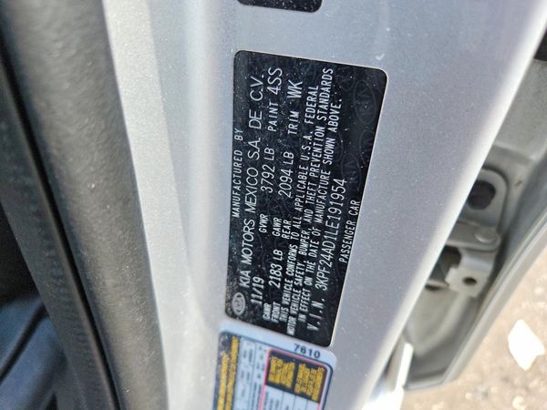 2020 KIA FORTE FE, LXS