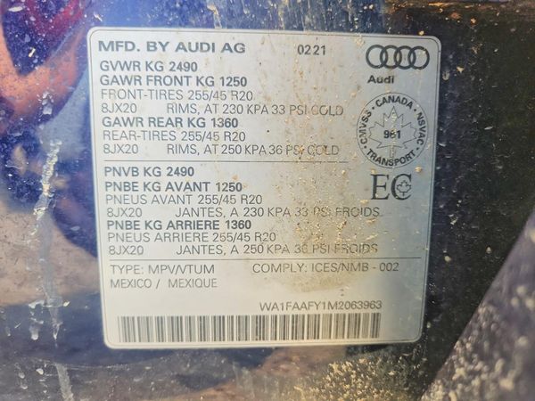 2021 AUDI Q5 S Line quattro Technik