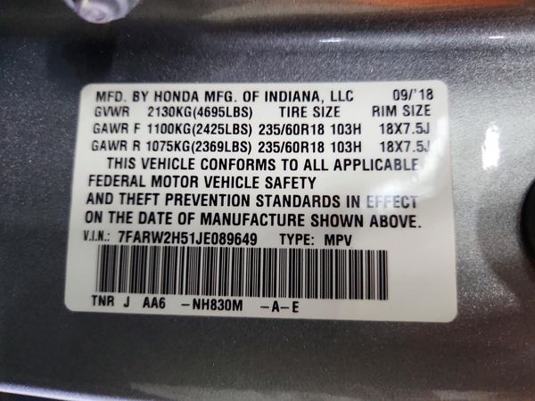 2018 HONDA CRV EX