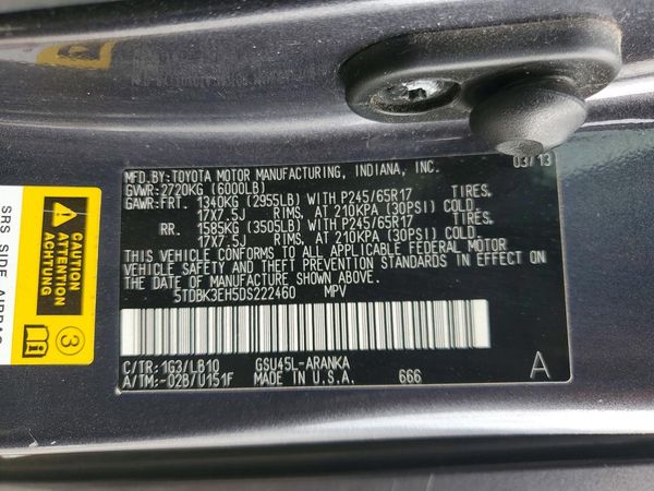 2013 TOYOTA HIGHLANDER Base/Hybrid