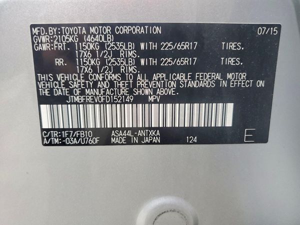 2015 TOYOTA RAV4 LE (X Grade)