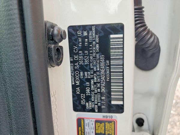 2022 KIA RIO LX, S
