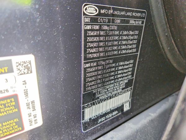 2019 LAND ROVER RANGE ROVER SPORT