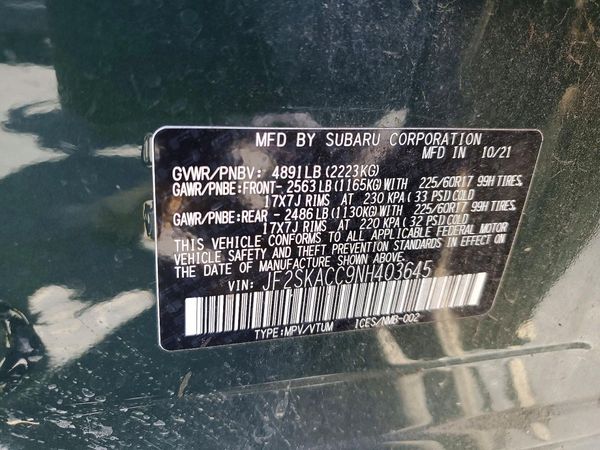 2022 SUBARU FORESTER Base Plus