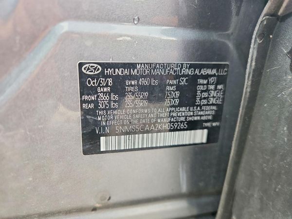 2019 HYUNDAI SANTA FE Limited, Ultimate