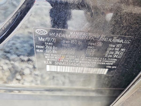 2020 HYUNDAI SANTA FE SEL