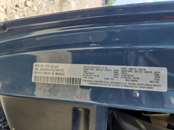 2020 RAM PROMASTER 3500 VF