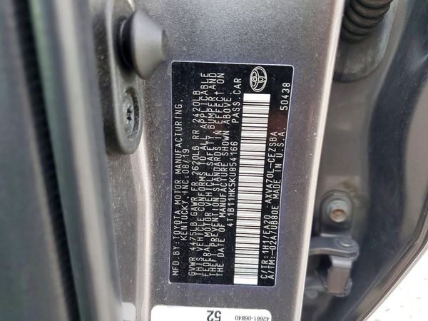 2019 TOYOTA CAMRY L/LE/SE/XLE