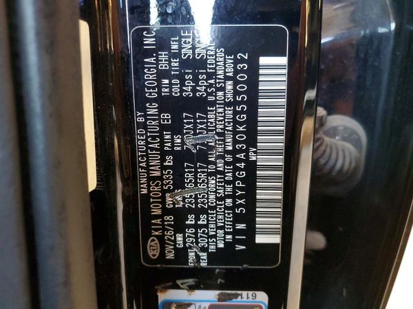 2019 KIA SORENTO L, LX, S