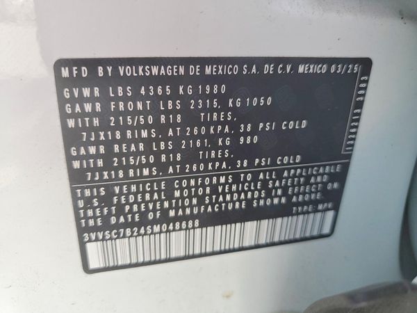 2025 VOLKSWAGEN TAOS SE