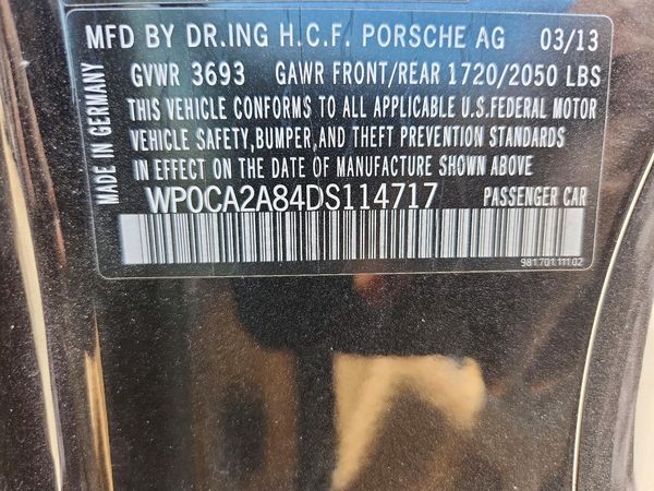 2013 PORSCHE BOXSTER