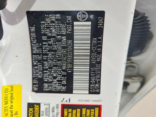 2012 TOYOTA CAMRY — VINS