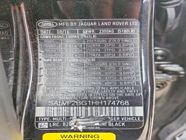 2017 LAND ROVER RANGE ROVER EVOQUE SE