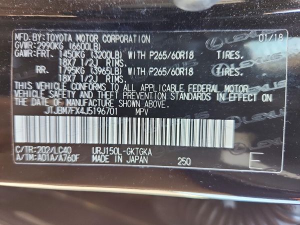 2018 LEXUS GX 460 Base