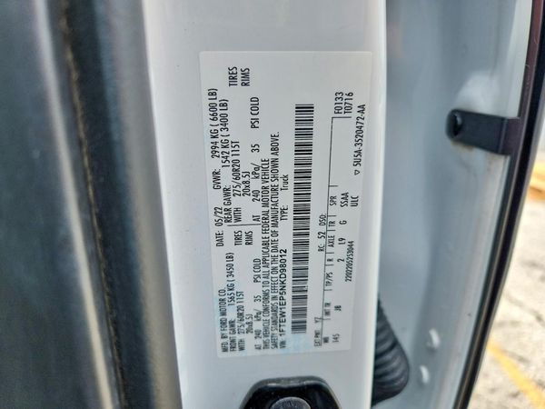 2022 FORD F150 SuperCrew