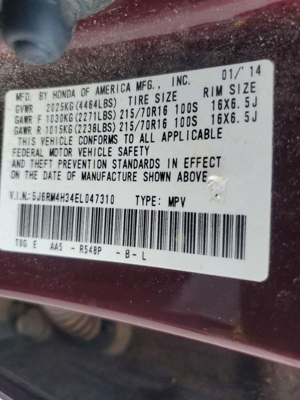 2014 HONDA CRV LX