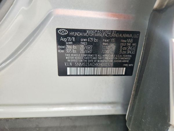 2019 HYUNDAI SANTA FE SE