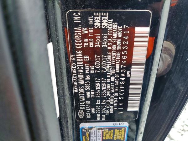 2019 KIA SORENTO