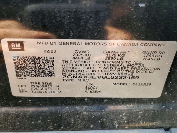 2020 CHEVROLET EQUINOX LT (2FL)