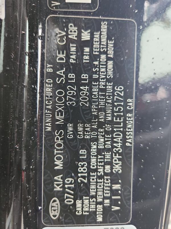 2020 KIA FORTE GT Line