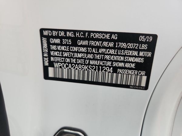 2019 PORSCHE BOXSTER