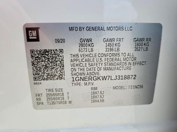 2020 CHEVROLET TRAVERSE LT