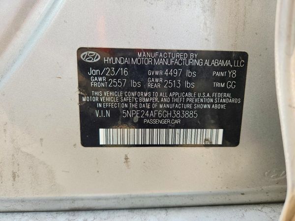 2016 HYUNDAI SONATA