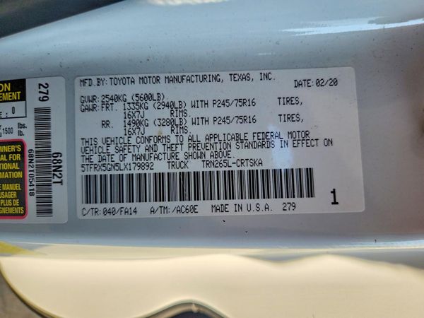2020 TOYOTA TACOMA SR5