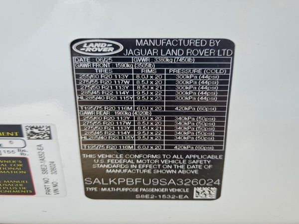 2025 LAND ROVER RANGE ROVER