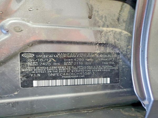 2012 HYUNDAI SONATA Middle level