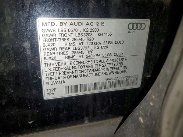 2017 AUDI Q7 quattro Premium Plus