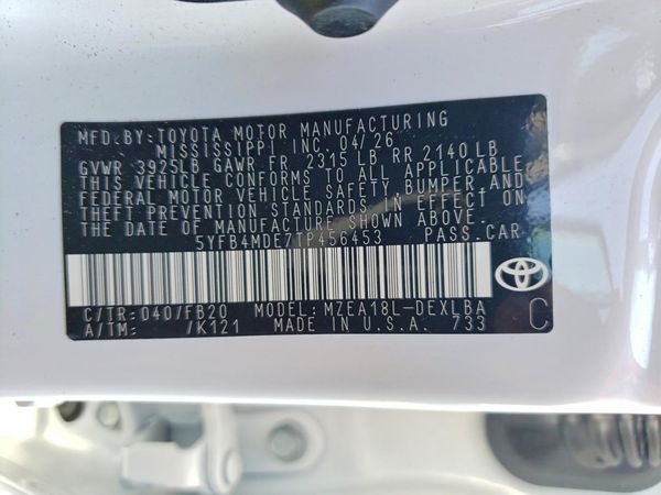 2026 TOYOTA COROLLA LE