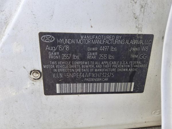 2019 HYUNDAI SONATA
