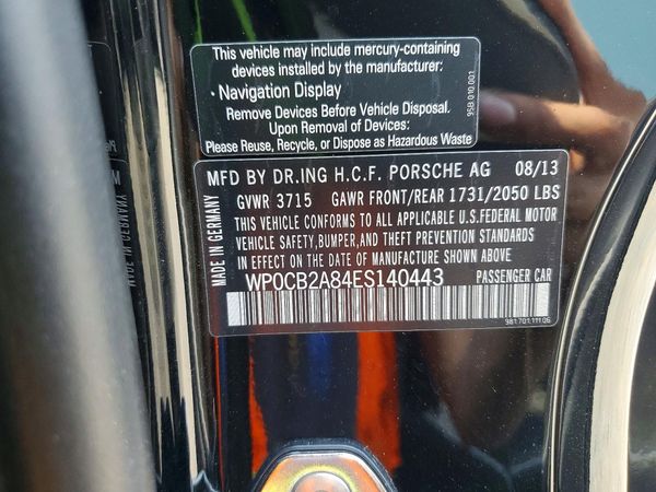 2014 PORSCHE BOXSTER S