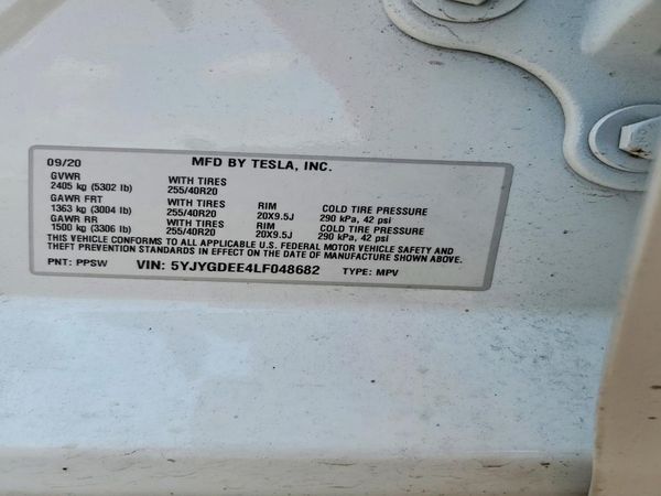 2020 TESLA MODEL Y